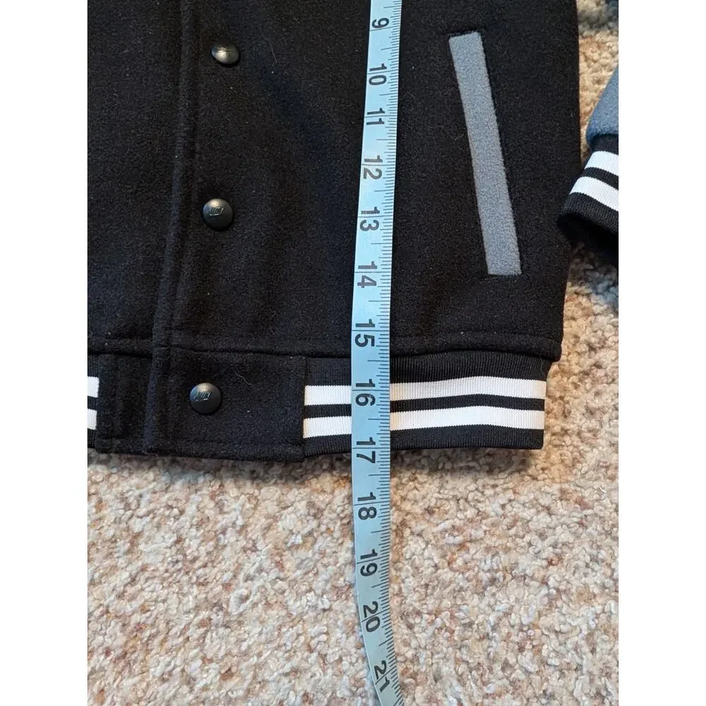 Nike Boys 4T Black Gray Color Block Hooded Varsity Jacket Futura Swoosh Coat